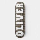 custom bruin Schotse tartan dambord Persoonlijk Skateboard (Voorkant)