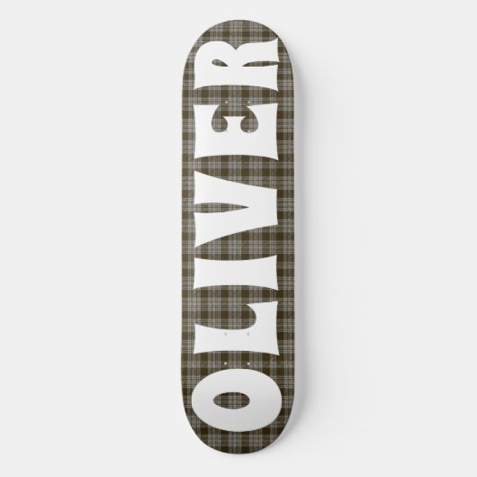 custom bruin Schotse tartan dambord Persoonlijk Skateboard (Voorkant)