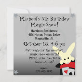 Custom Brunette Boy Hocus Pocus Birthday Invites Kaart (Achterkant)
