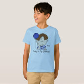 Custom Brunette Boy with Balloon T-shirt (Voorkant volledig)