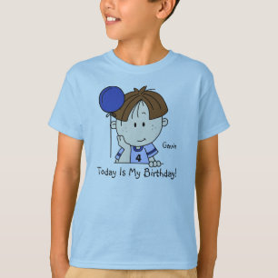 Custom Brunette Boy with Balloon T-shirt