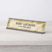 Custom Brushed Gold Office | Professional Modern Bureau Naambordje (Voorkant)