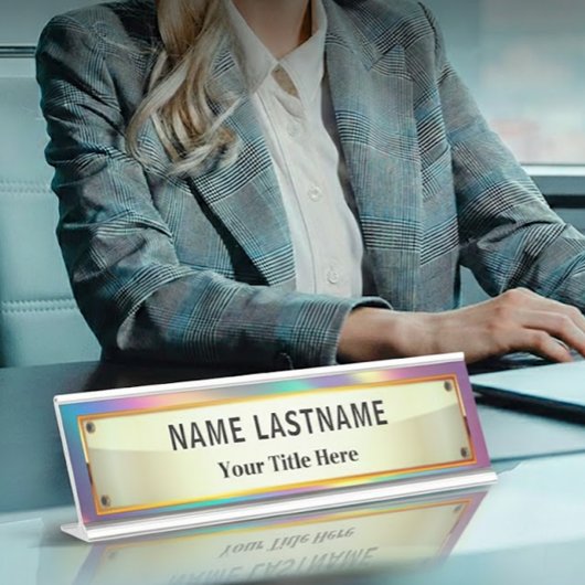 Custom Brushed Gold | Professional Modern Bureau Naambordje