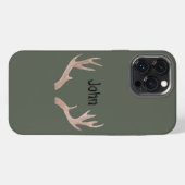 CUSTOM Buck telefoon case- hand getrokken gewei, G iPhone Hoesje (Achterkant horizontaal)