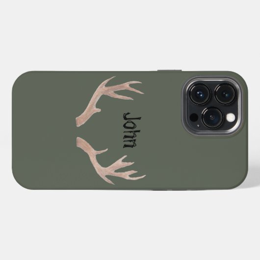 CUSTOM Buck telefoon case- hand getrokken gewei, G iPhone Hoesje (Achterkant horizontaal)