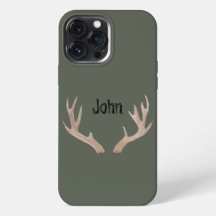CUSTOM Buck telefoon case- hand getrokken gewei, G