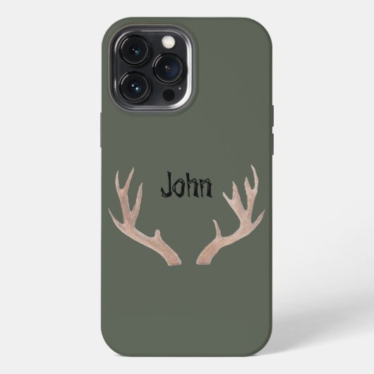 CUSTOM Buck telefoon case- hand getrokken gewei, G iPhone Hoesje (Achterkant)