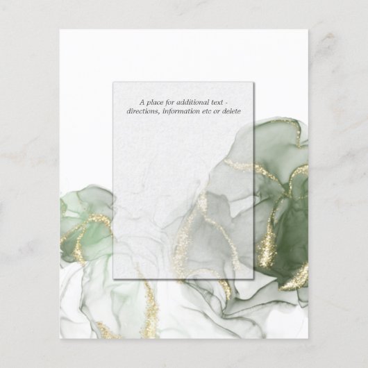 Custom Budget Bruiloft Goud Gedempte Salie Groene  (Achterkant)