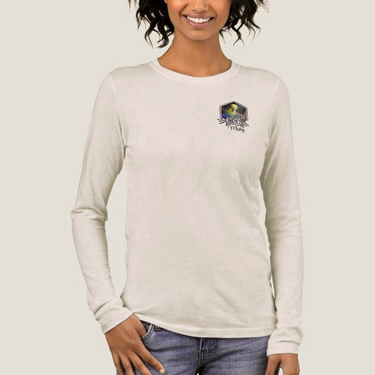 Custom Budgie Personalized Pet Photo & Name Floral Tri-Blend Shirt (Voorkant)