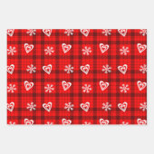 Custom Buffalo Love Hearts Sneeuwvlokken Feestelij Inpakpapier Vel (Voorkant 2)
