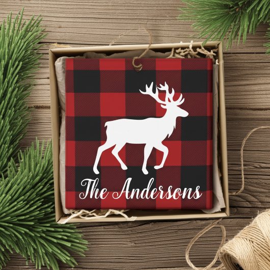 Custom Buffalo Plaid Deer Gift Wrap Tissue Paper  Tissuepapier
