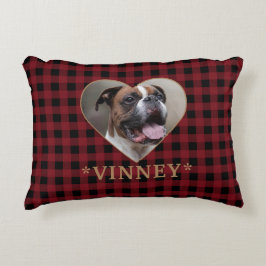 Custom Buffalo Plaid Heart Accent Kussen