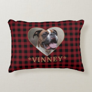 Custom Buffalo Plaid Heart Accent Kussen