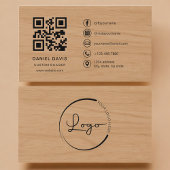 Custom Builder Wood Professional QR Code Visitekaartje