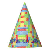 Custom Building Block Birthday Party Hat Feesthoedjes (Voorkant)