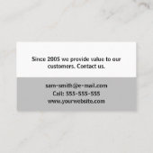 Custom Building Dak Professionele Bouw Visitekaartje (Achterkant)