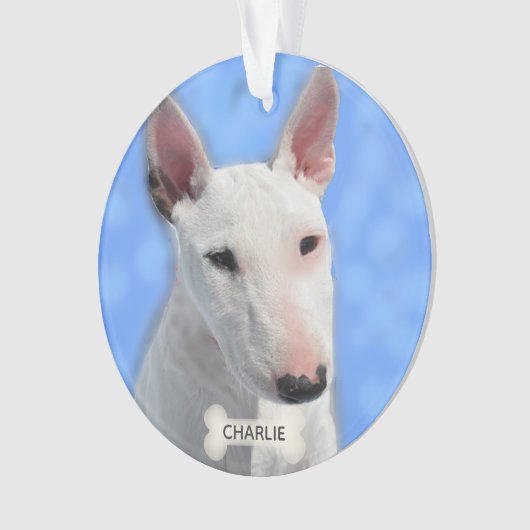 Custom Bull Terrier Dog Foto Ornament (voorkant)