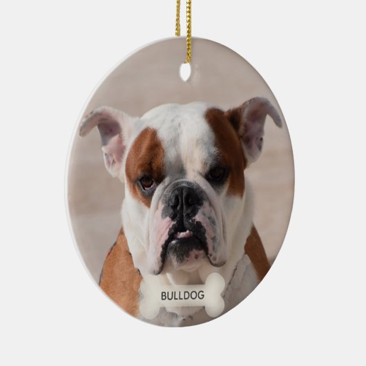 Custom Bulldog Boxer Dog Foto Keramisch Ornament (Rechts)