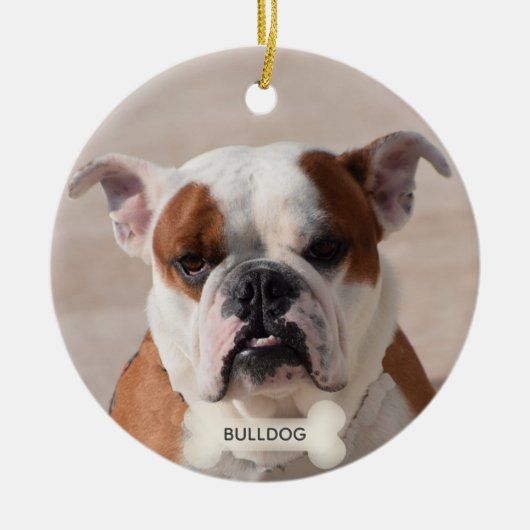 Custom Bulldog Boxer Dog Foto Keramisch Ornament (Voorkant)