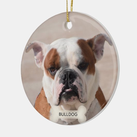 Custom Bulldog Boxer Dog Foto Keramisch Ornament (Links)