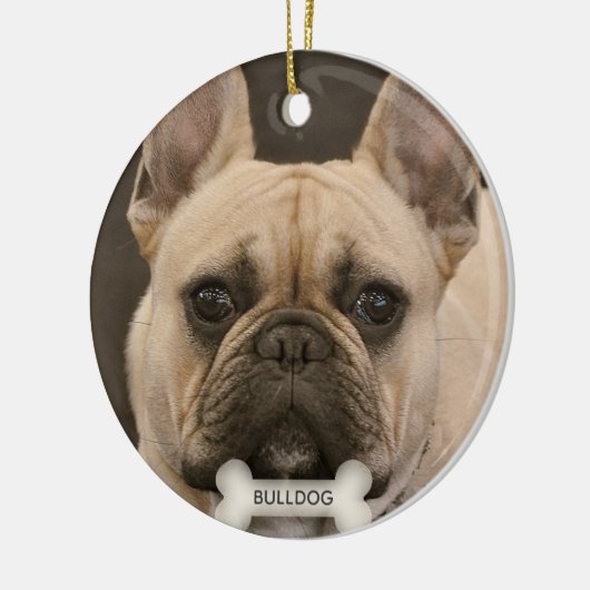Custom Bulldog hond foto Keramisch Ornament (Links)