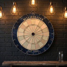 Custom Bullseye Club Navy Blue Wood Grain Dartbord