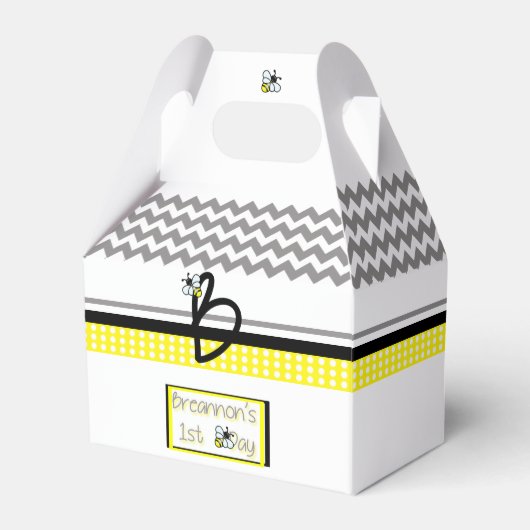 Custom Bumble Bee Verjaardag Favoriet Box Bedankdoosjes (Voorkant Zijde)