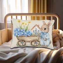 Custom Bunny met blauwe bloemen