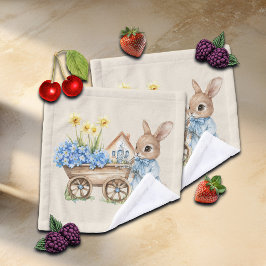 Custom Bunny met Blauwe Bloemen Baby Washandje