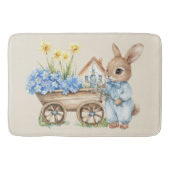 Custom Bunny met blauwe bloemen Badmat (Voorkant)