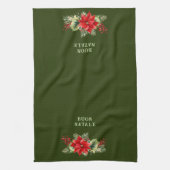 Custom Buon Natale Floral Kitchen Accessories Theedoek (Verticaal)