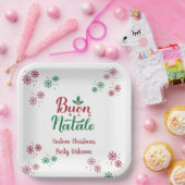Custom Buon Natale Italiaans Vrolijk Kerstfeest Papieren Bordje (Feest)