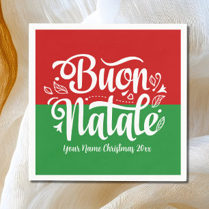 Custom Buon Natale Italiaans Vrolijk Kerstfeest Servet