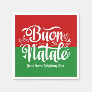 Custom Buon Natale Italiaans Vrolijk Kerstfeest Servet