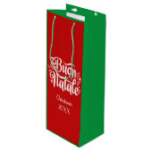 Custom Buon Natale Italiaans Vrolijk Kerstfeest Wijn Cadeautas (Voorkant Gekanteld)