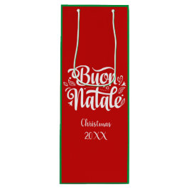 Custom Buon Natale Italiaans Vrolijk Kerstfeest Wijn Cadeautas