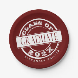 Custom Burgundy Graduation Party Afstuderen Papieren Bordje
