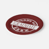 Custom Burgundy Graduation Party Afstuderen Papieren Bordje (Gekanteld)