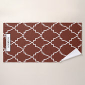 Custom Burgundy Moroccan Lattice Pattern Badhanddoek (Badhanddoek)