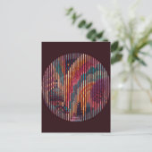 Custom Burgundy Striped Art Postcard Briefkaart (Staand voorkant)