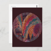 Custom Burgundy Striped Art Postcard Briefkaart (Voorkant / Achterkant)