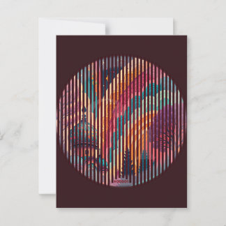 Custom Burgundy Striped Art Postcard Briefkaart