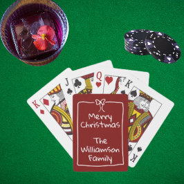 Custom Burgundy Whimsical Doodle Christmas Gift  Pokerkaarten