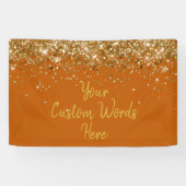 Custom Burnt Orange Gold Birthday Party Photo Prop Spandoek (Horizontaal)
