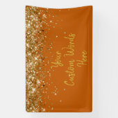 Custom Burnt Orange Gold Birthday Party Photo Prop Spandoek (Verticaal)