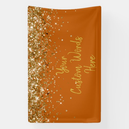 Custom Burnt Orange Gold Birthday Party Photo Prop Spandoek (Verticaal)