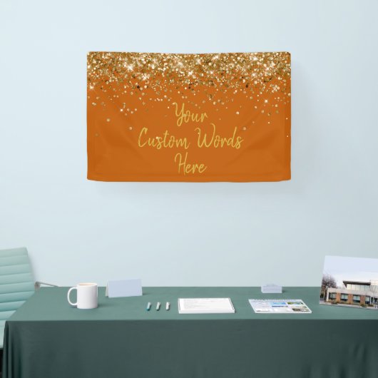 Custom Burnt Orange Gold Birthday Party Photo Prop Spandoek (Beurs)