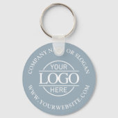 Custom Busines Logo Promotional Dusty Blue Sleutelhanger (Voorkant)