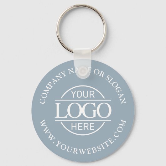Custom Busines Logo Promotional Dusty Blue Sleutelhanger (Achterkant)