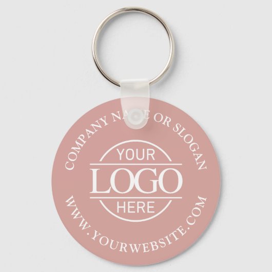 Custom Busines Logo Promotional Dusty Rose Sleutelhanger (Voorkant)